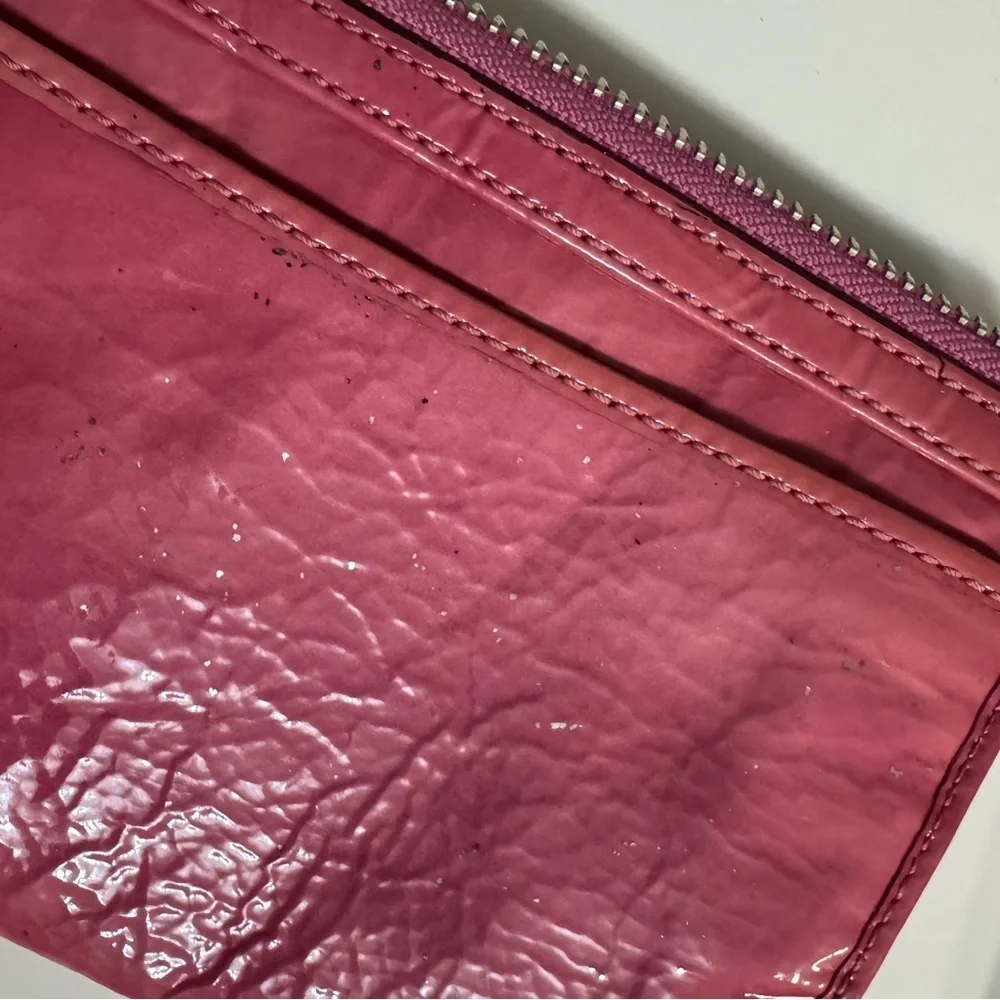Coach Poppy Pink Patent Leather Wristlet Wallet Y2k